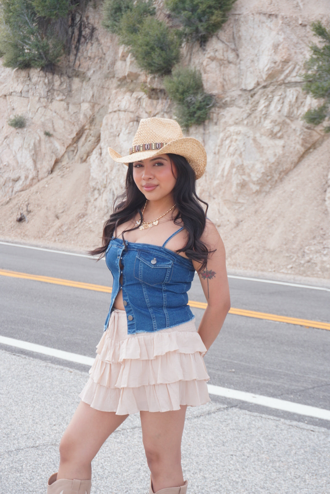 Morgan denim top