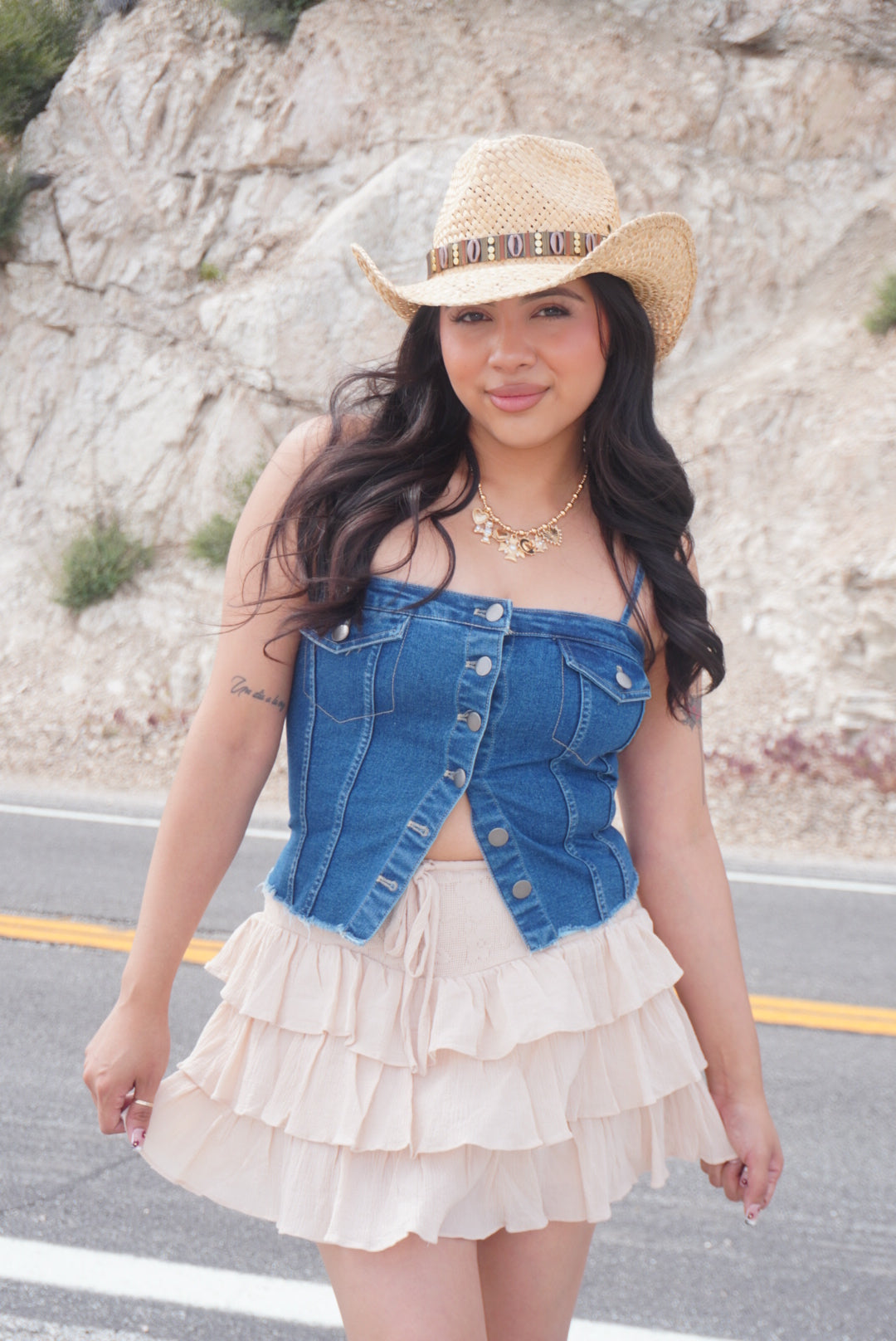 Morgan denim top