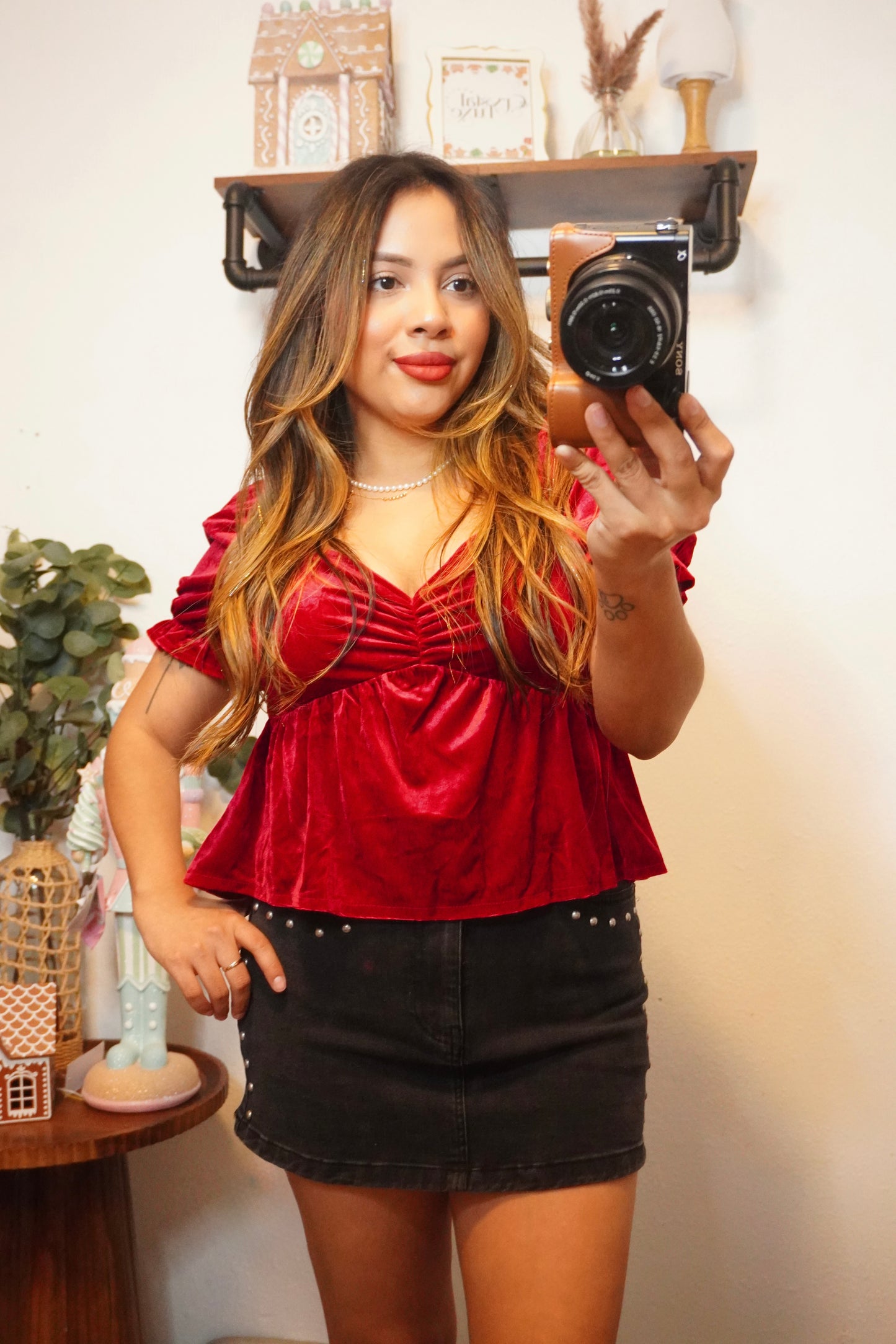 Red Velvet Top