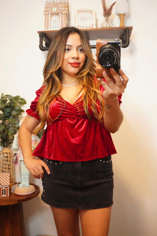 Red Velvet Top